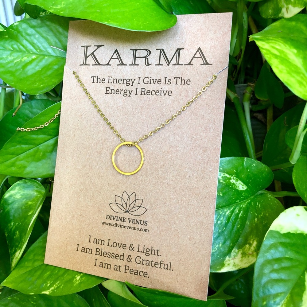 Karma Necklace - Gold Plated Stainless Steel - Picture 3 of 9